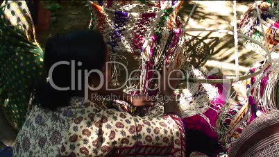 Woman Weaving Baby Basket Bangladesh