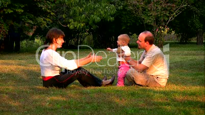 Happy family in the park 1