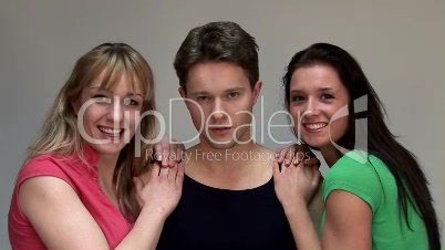 HD1080i Young boy with two girls