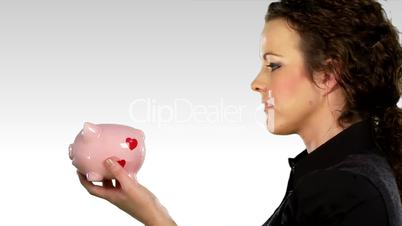 Savings money in a piggy bank