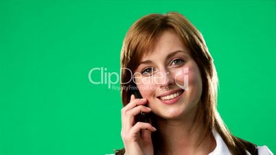 Green Screen Footage of a woman on the phone