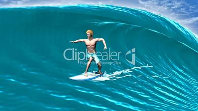 Surfer riding wave HD1080