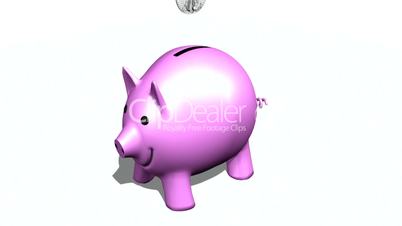 Money going in piggy bank Loopable