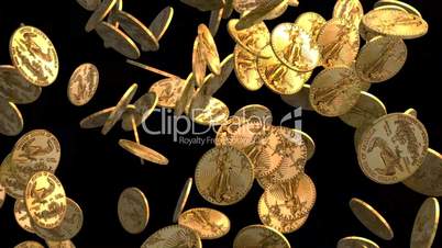 Gold Coins Falling HD1080