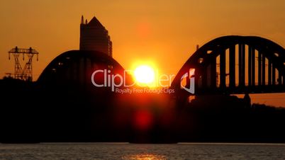 City on a sunset. Time lapse.