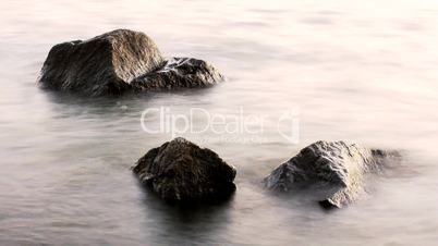 Time lapse Stones in water.