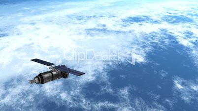 Satellite Over Earths Atmosphere HD1080