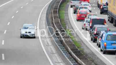 HD720p Stau auf der Autobahn in Deutschland