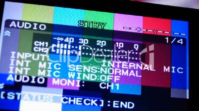 HD720p Video control monitor mit Farbbalken und VU-Meter