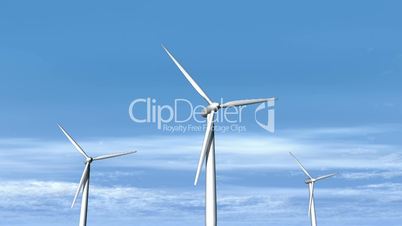 Wind Turbines in Sky Loopable HD1080