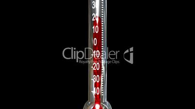 Thermometer on Black Background