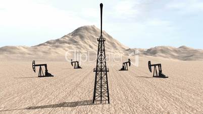 Oil Derrik in Desert HD1080