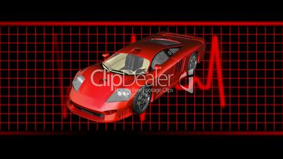 Sports Car with Ekg Background HD1080 Loopable