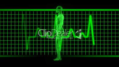 X-Ray Man Green with EKG HD1080