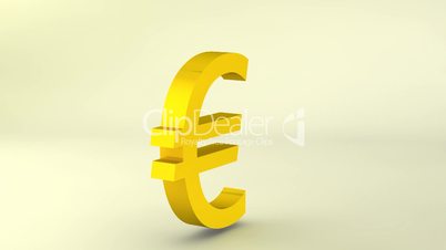 Rotating gold euro sign