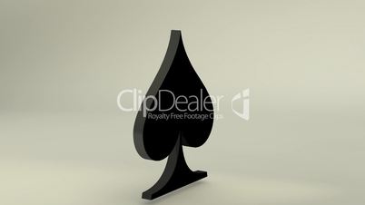 3D Rotating Spades card symbol