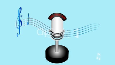 Microphone with music notes HD1080