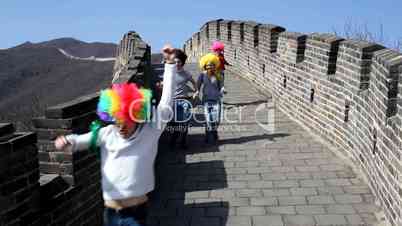 Funny clowns on Great Wall