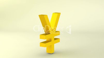 Rotating gold yen sign, loopable