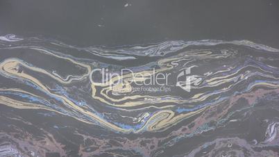 Oil film on the surface of a pond