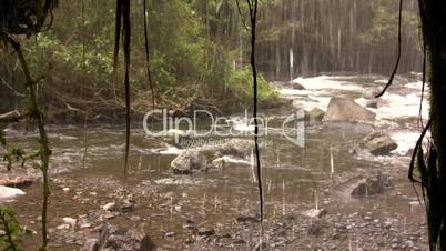 View from behind a waterfall