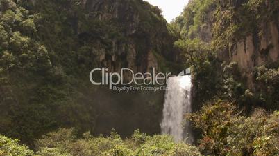 Large waterfall in cloudforest, Ecuador