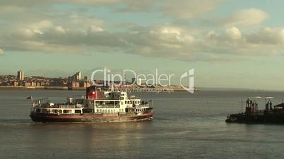 Mersey Ferry sails along the River Mersey Liverpool
