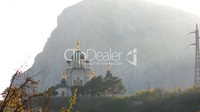 temple of Christ Revival. Foros, Crimea, Ukraine.  time lapse.