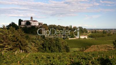 Castle over the hill. Time lapse.