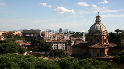 Rome skyline. Time lapse in a sunny day.