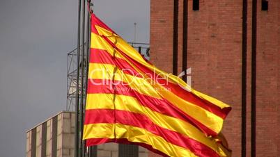 Catalan Flag Fluttering.