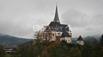 Church in Austria, time lapse.
