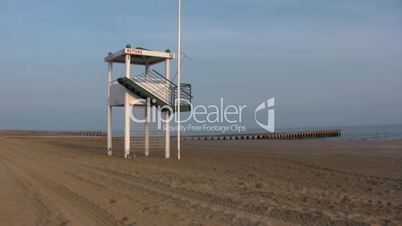 Lifeguard tower in a beach