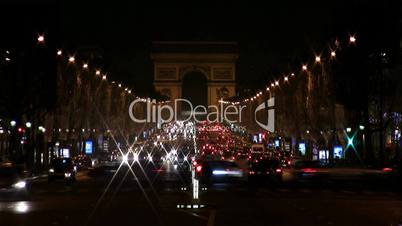 Champs-elysees at night, Paris.