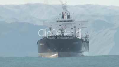 Oil tanker in heavy swell