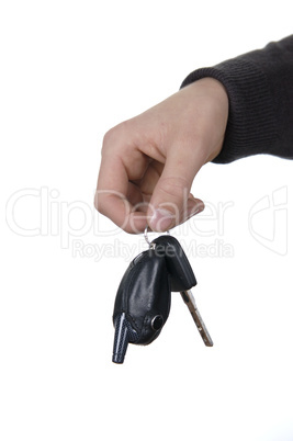 Keys from car in hand of man