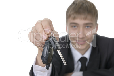 teenager offering bunch of car keys