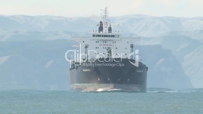 Oil tanker in heavy sea swell
