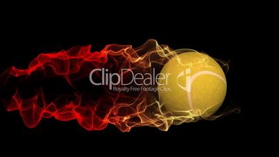 rolling tennis ball with fire trail,Loopable,alpha channel