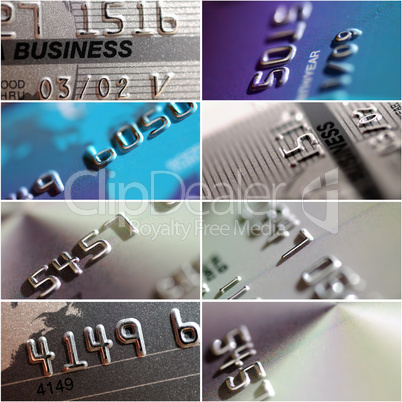 Collage of credit card.