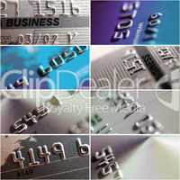 Collage of credit card.