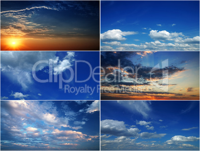 Collage of beautiful clouds.