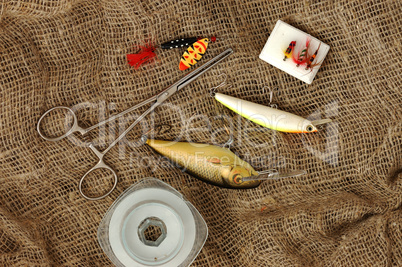 fishing rod with accessories