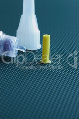 Syringe for insulin in close up