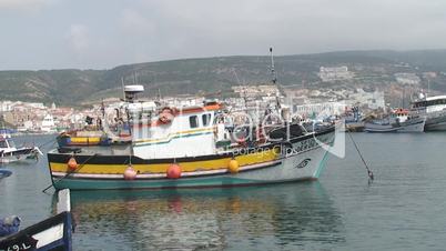 Colorful fishing boats in the port