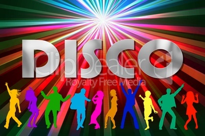 DISCO Hintergrund mit Silhouetten