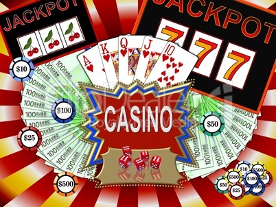Hintergrund mit Casino-Symbolen