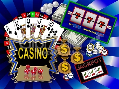 Hintergrund mit Casino-Symbolen