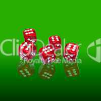 Hintergrund mit roten Casino-Würfeln