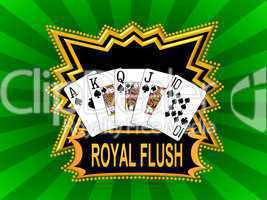 Poker Hintergrund mit Royal Flush